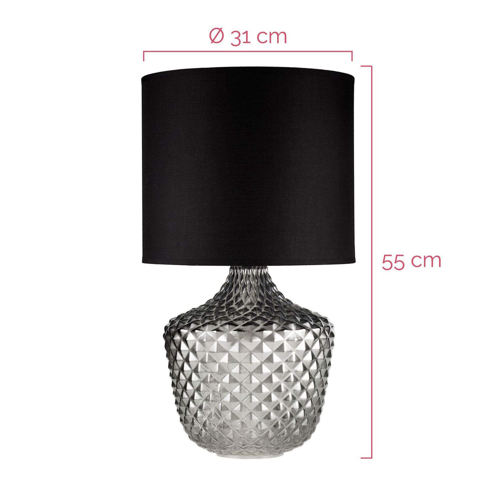 Pauleen Brilliant Jewel table lamp with glass base