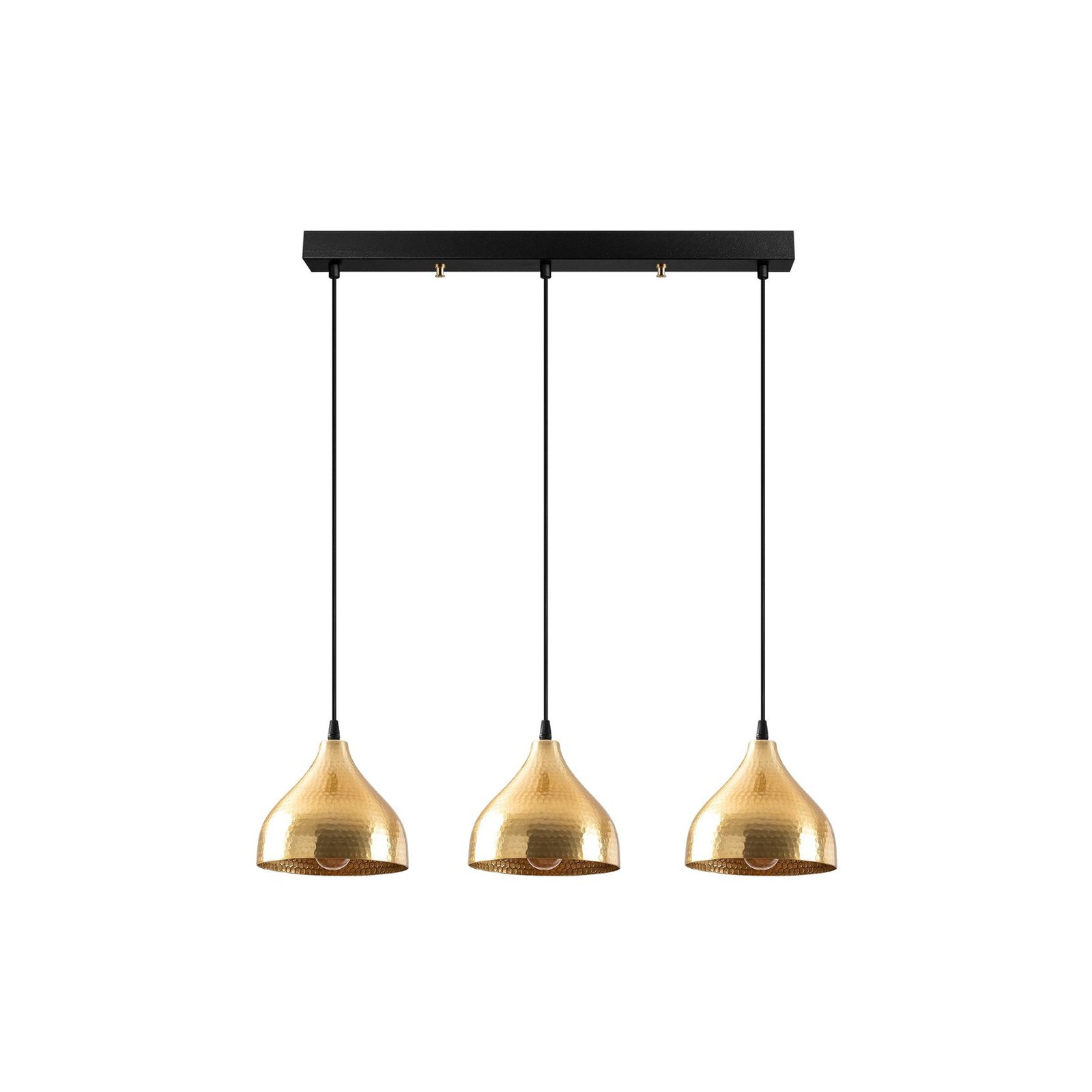 Suspension Tattoo 6214, métal doré à 3 lampes linear