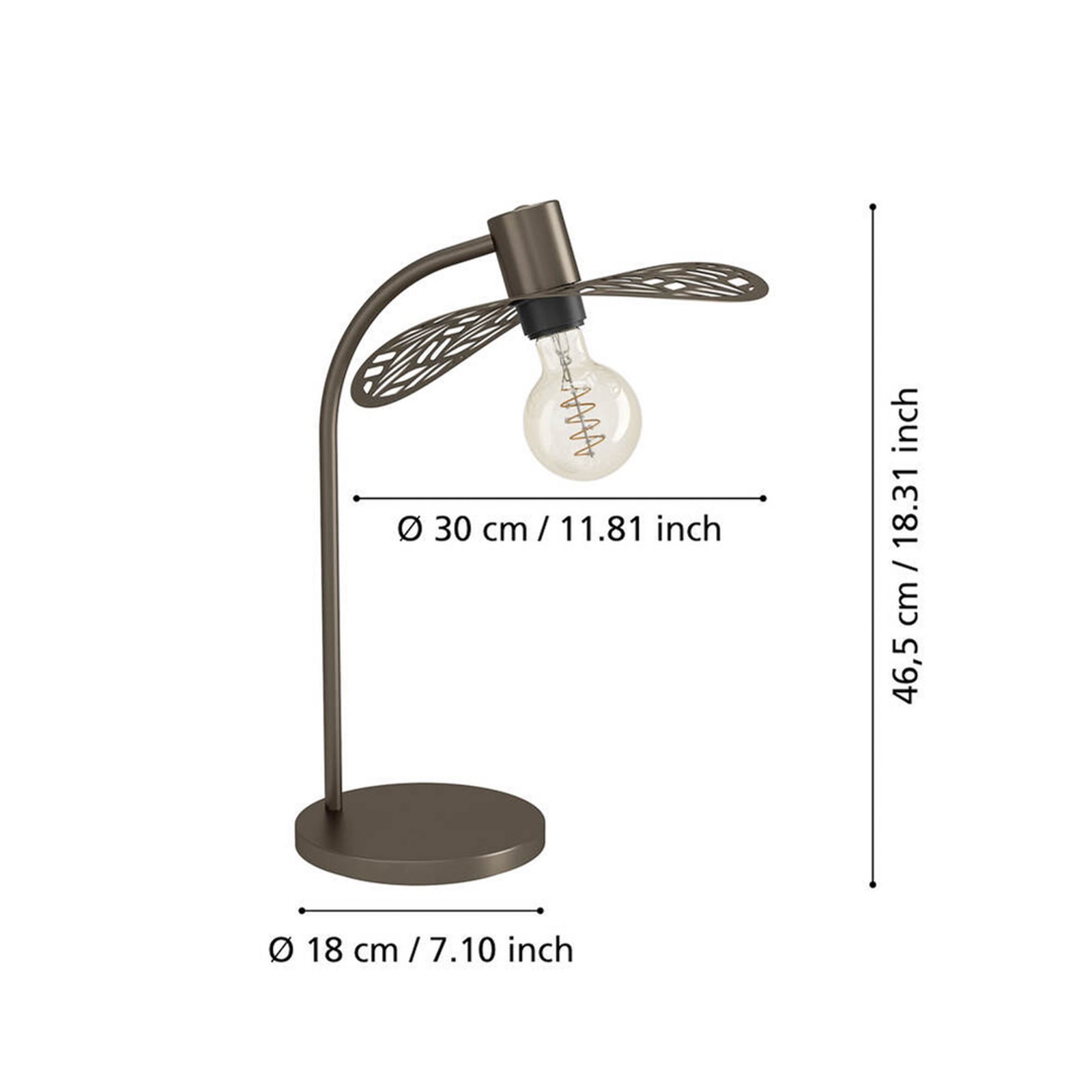 EGLO tafellamp SWABY, bronskleurig, hoogte 47 cm, metaal, E27 EGLO tafellamp SWABY, bronskleurig, hoogte 47 cm, metaal, E27