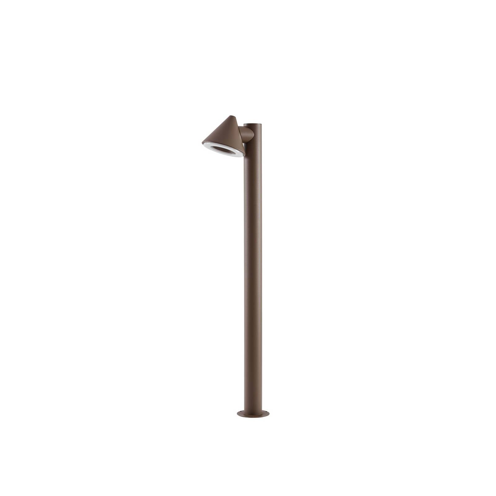Lindby LED-Wegeleuchte Soran, braun, 100 cm, Metall, IP44
