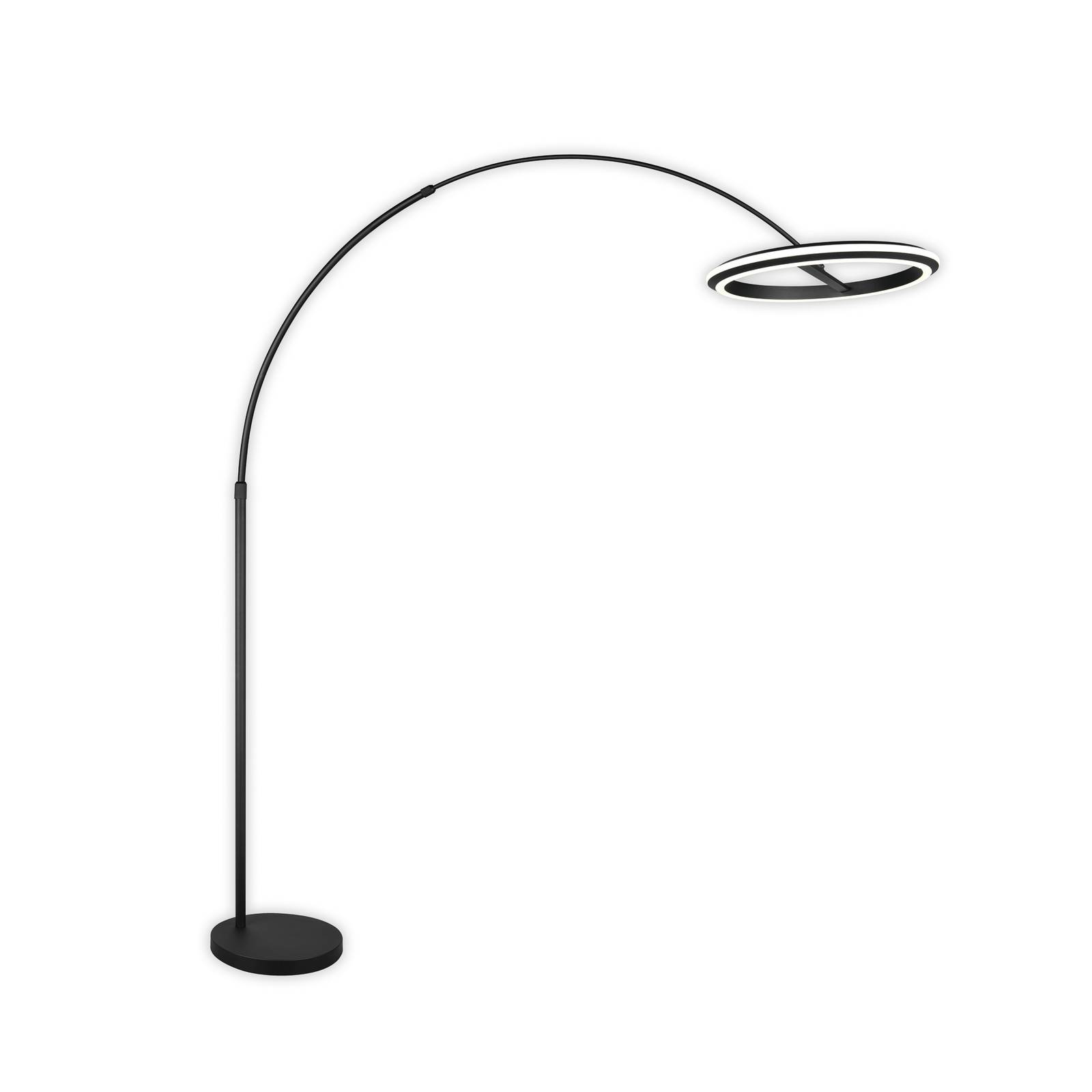  Trio Lighting Led-bogen-stehlampe Amador, Schwarz, Höhe 205 Cm Metall 