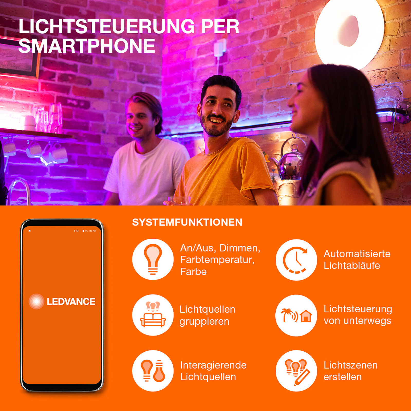 LEDVANCE SMART+ WiFi Orbis Ultra Slim Backlight, Ø40cm, bianco