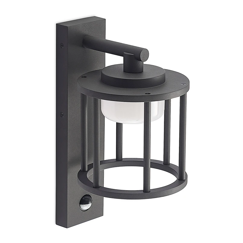 Lucande – Berenike Außen Wandleuchte w/Sensor Dark Grey
