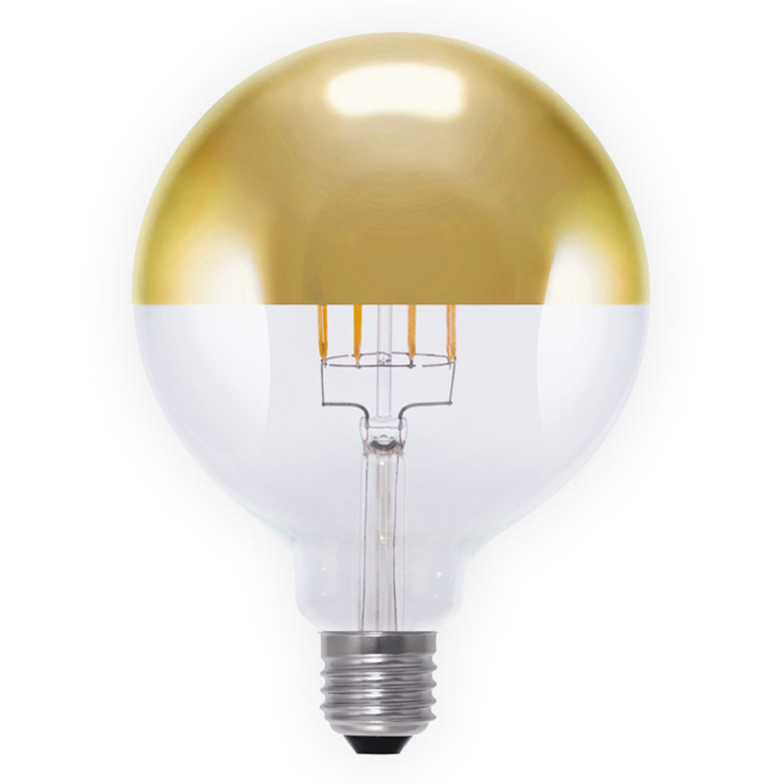LED tükrös gömb lámpa E27 7W arany