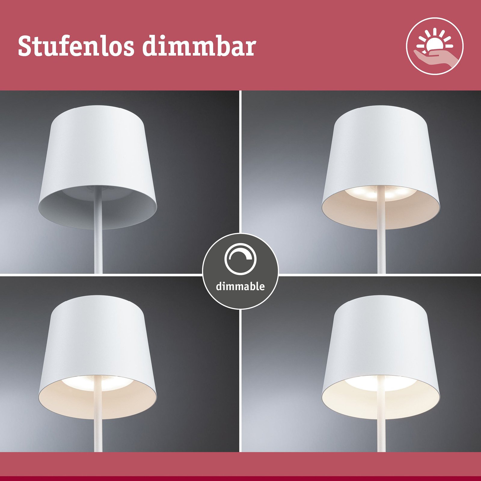 Nabíjecí stolní lampa Paulmann LED Gilo, bílá, plast, IP44