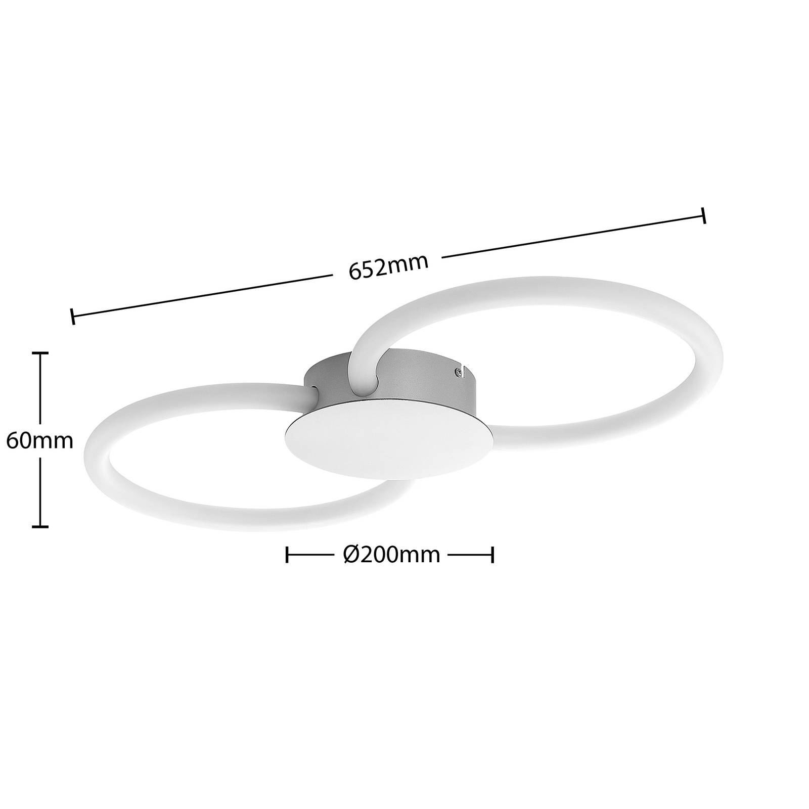 Lucande Clasa lampa sufitowa LED, 2-punktowa