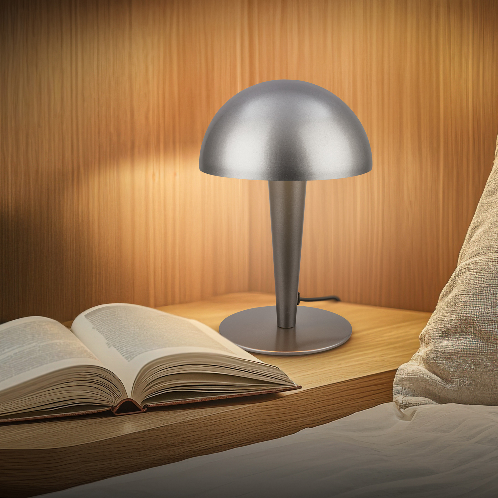 Lampă de masă Wanda, antracit/titan, E14, înălțime 23 cm, metal Lampă de masă Wanda, antracit/titan, E14, înălțime 23 cm, metal
