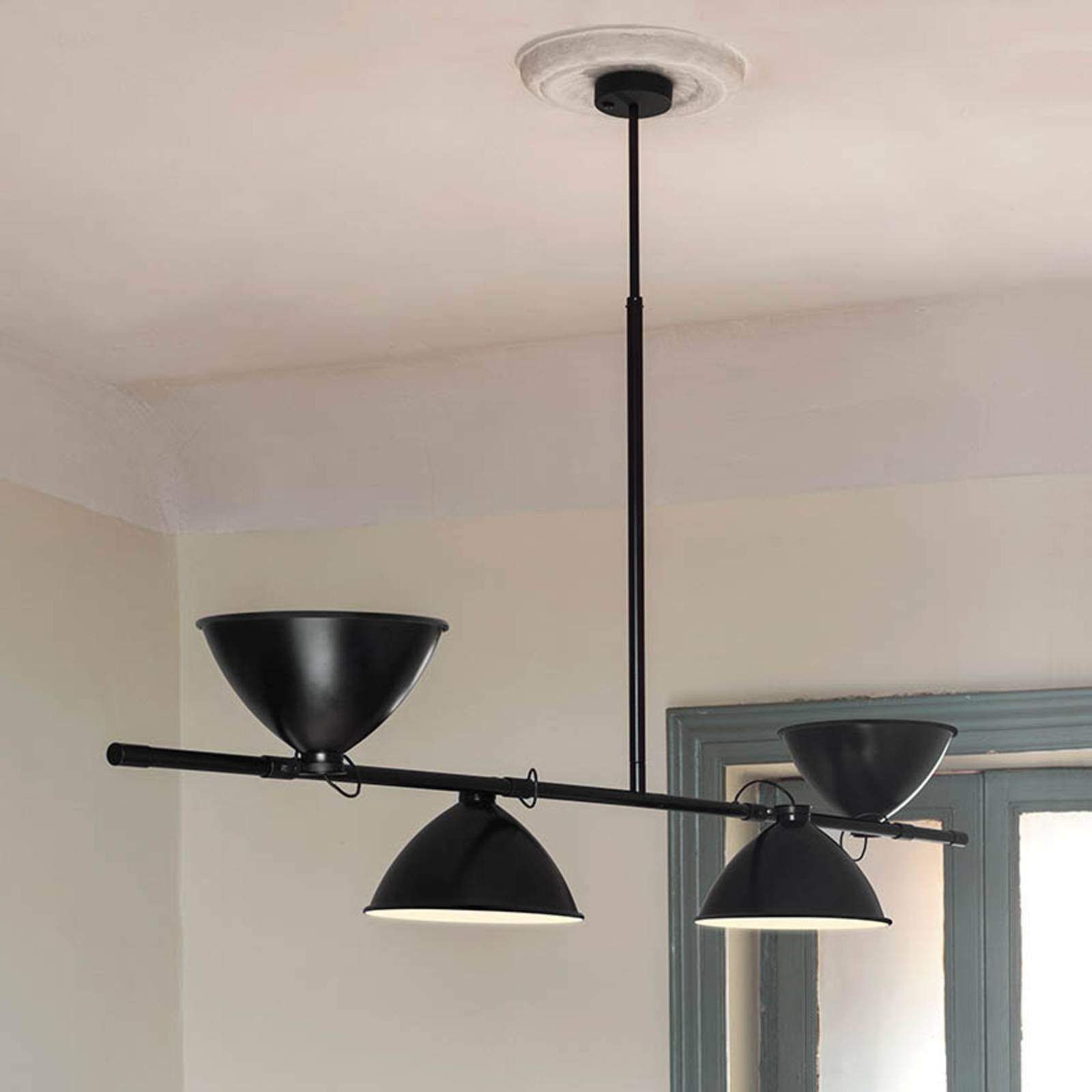 Lampa wisząca Nemo LBB01, czarna, 4-punktowa, aluminium