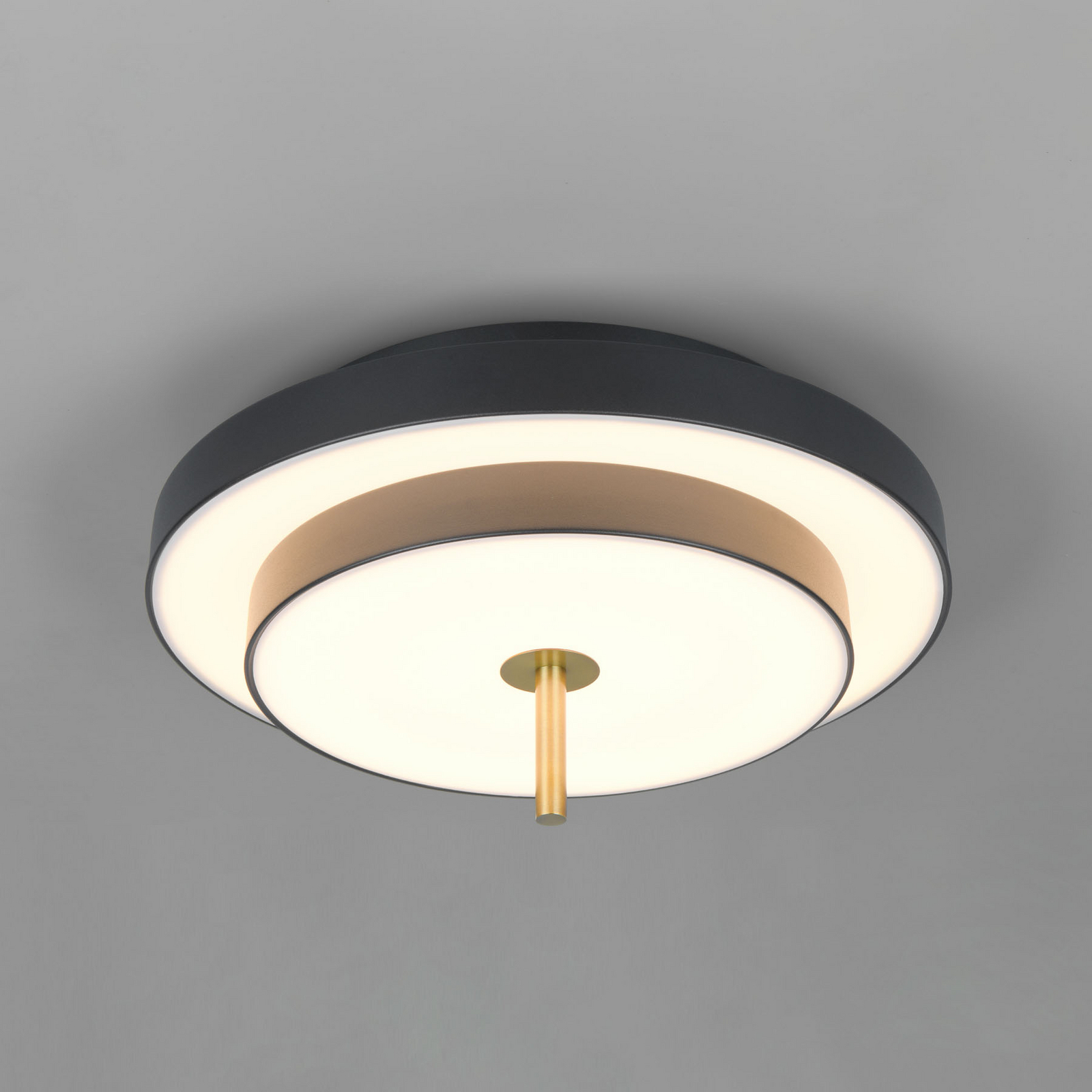 LED-taklampa Keaton, svart/guldfärgad, Ø 40 cm, CCT LED-taklampa Keaton, svart/guldfärgad, Ø 40 cm, CCT