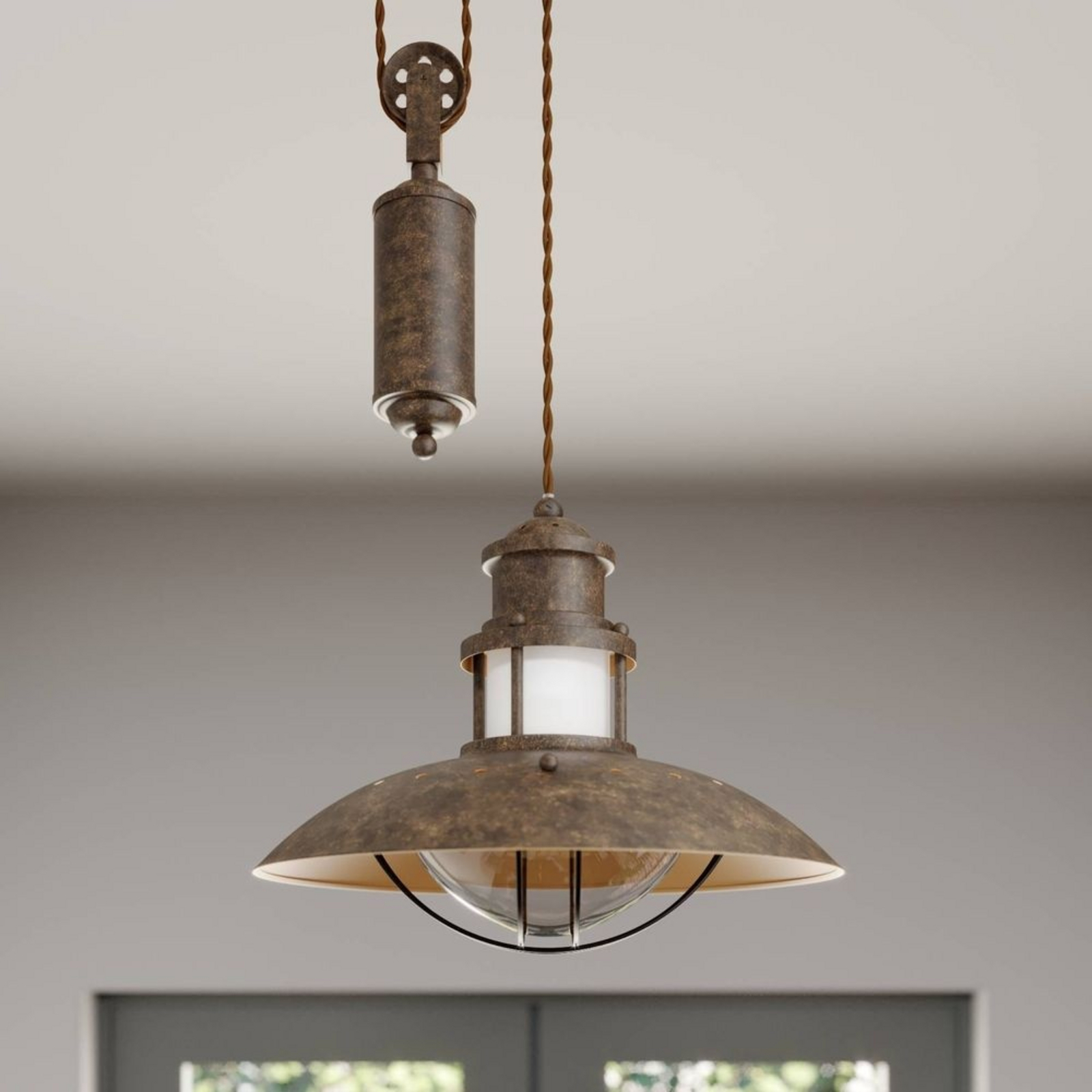 Louisanne Adjustable Pendant Brown - Lindby