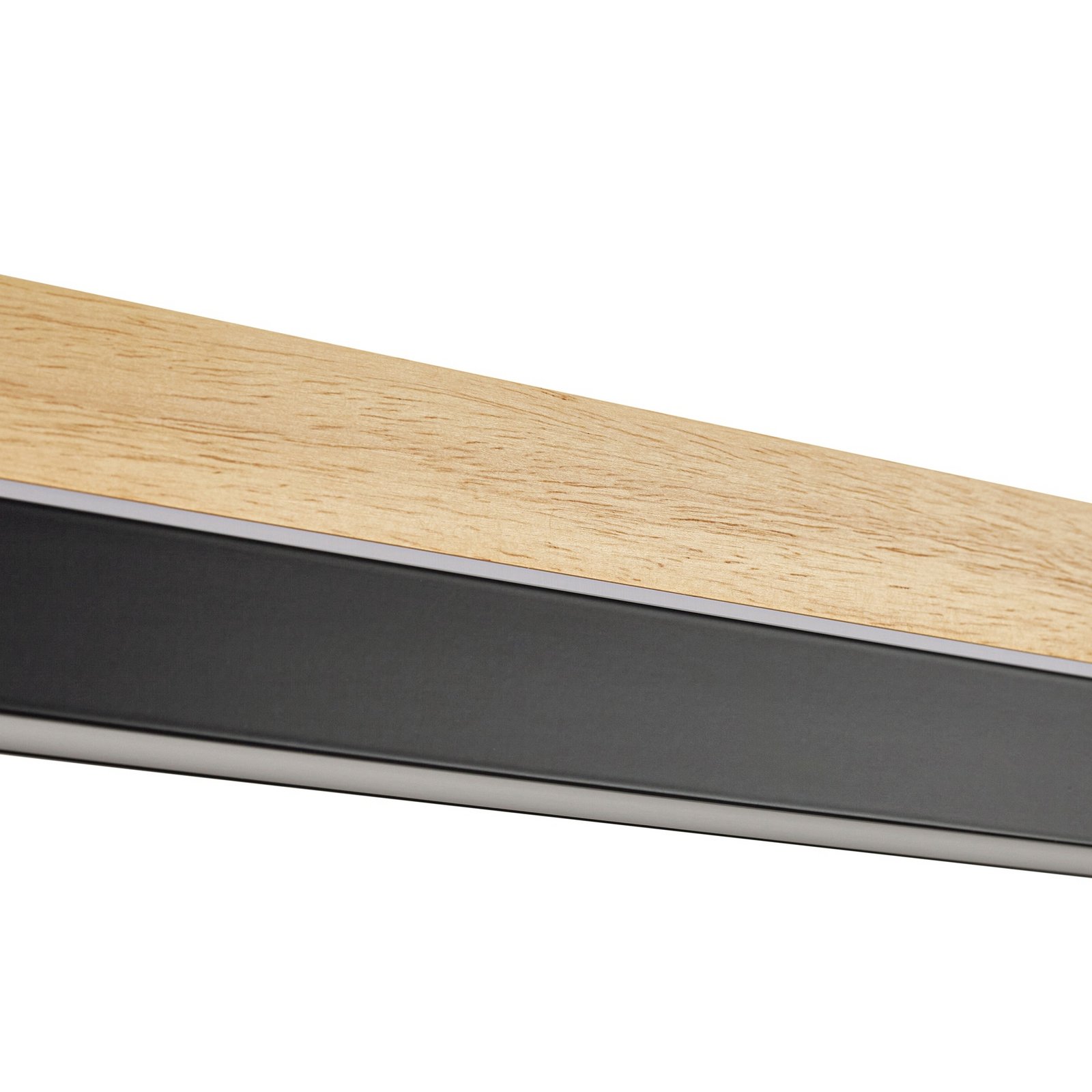 Holven Lampada LED a sospensione, legno, CCT, lunghezza 113 cm - Lucande