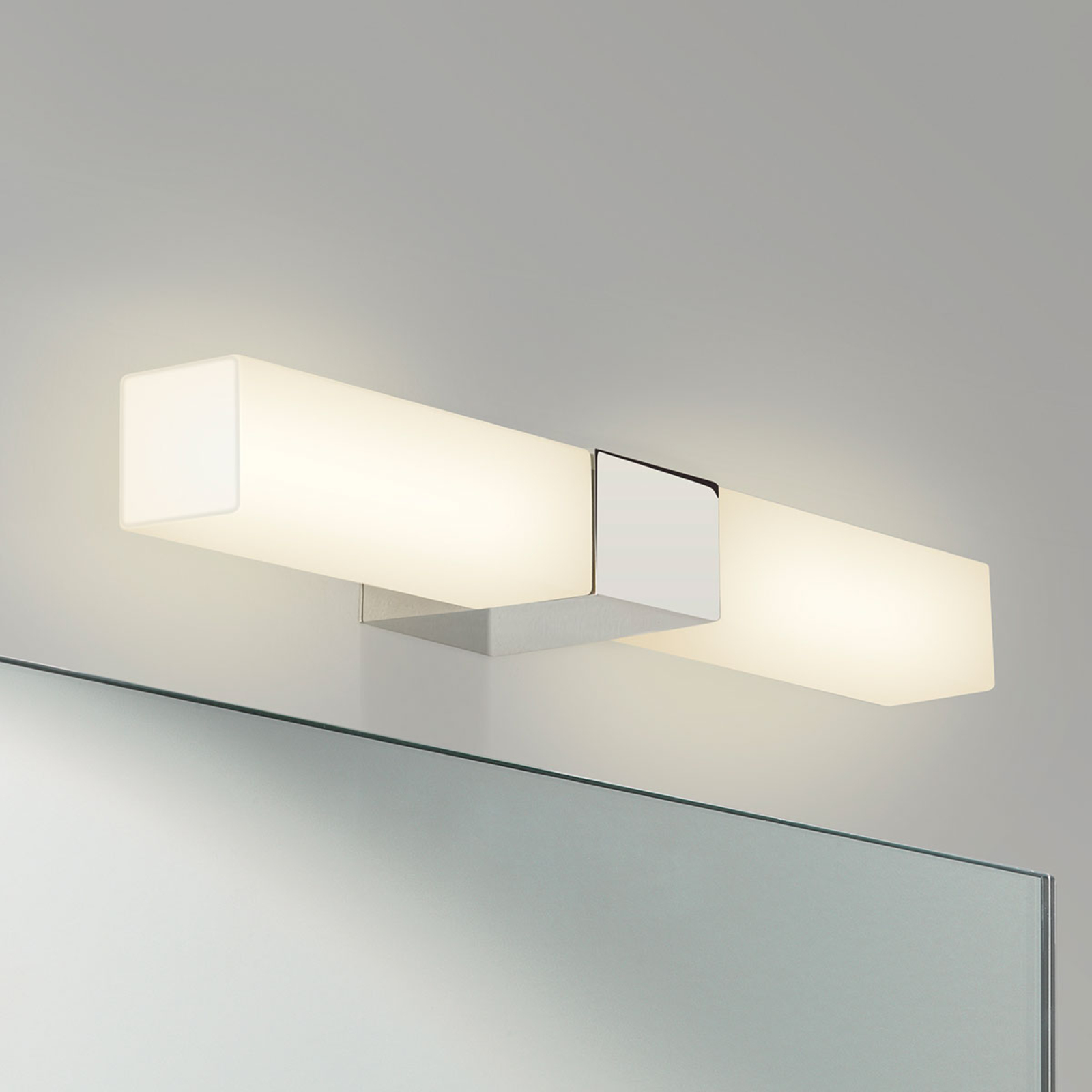Astro Padova Square wall light für the bathroom, for Bathroom, metal, glass, G9, 28 W, energy efficiency: A++, W: 36 cm, H: 4 cm