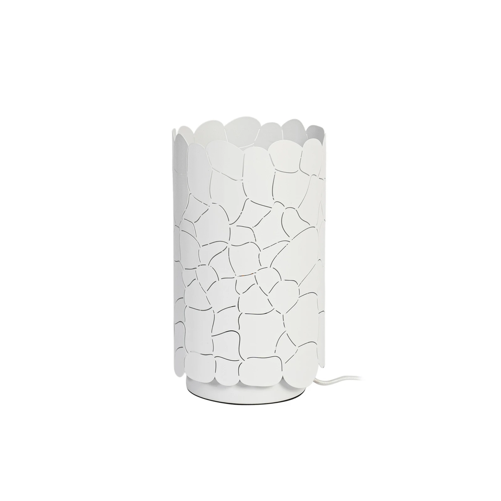 Lindby tafellamp Aralena, wit, metaal, hoogte 26,5 cm