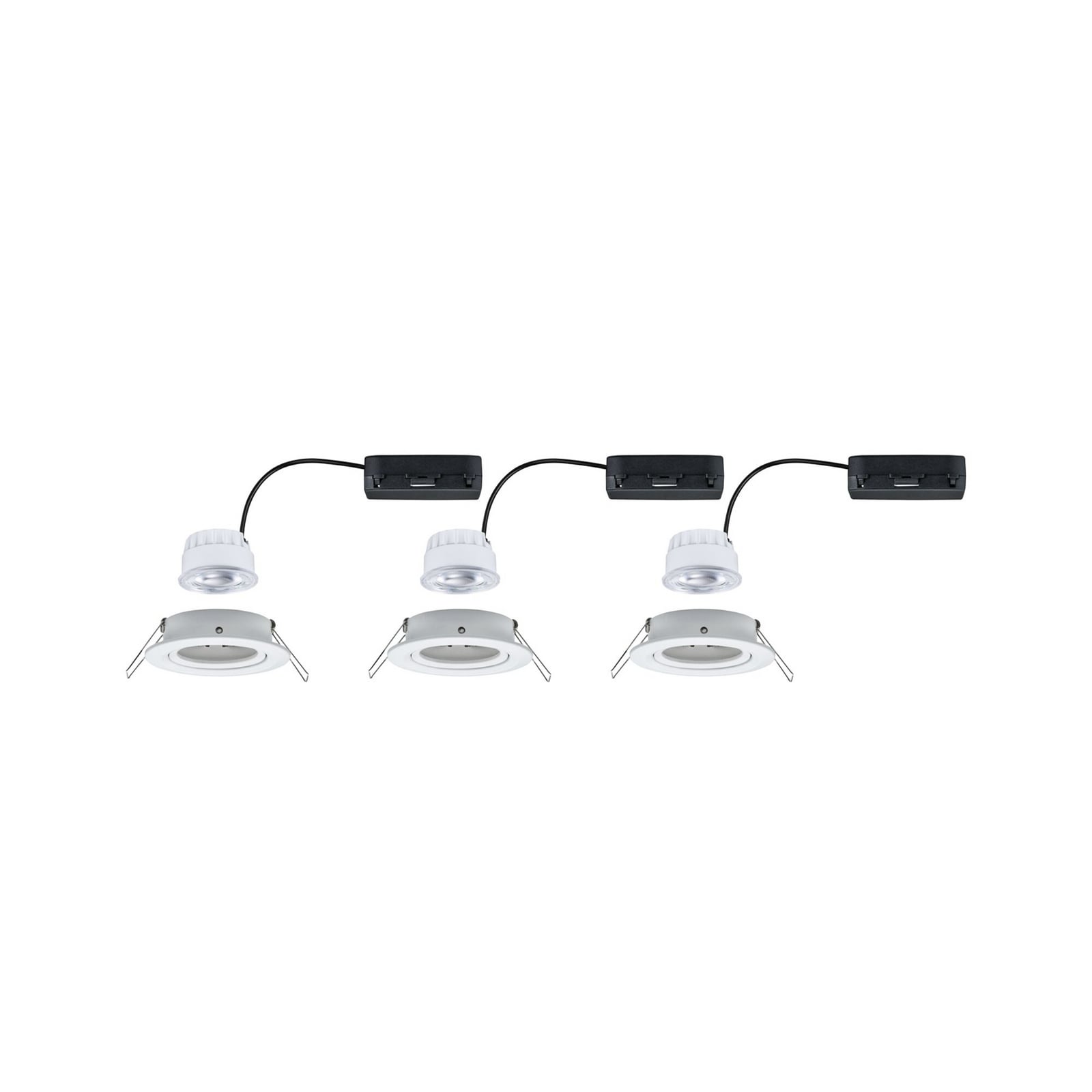 Paulmann LED Nova Coin, 3-delig, matwit, rond, draaibaar, 4.000 K