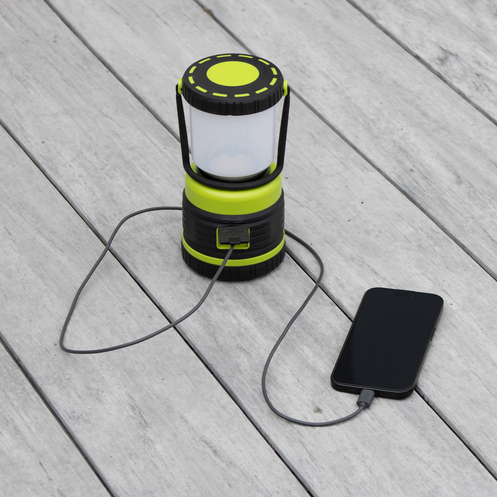 LED rechargeable outdoor lamp 850944 black/green Height 19 cm Plastic