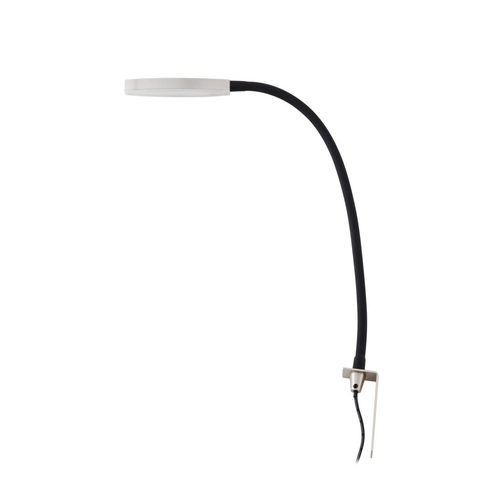 Lindby LED-Leselampe Flexola, nickel, rund, Metall, Stecker