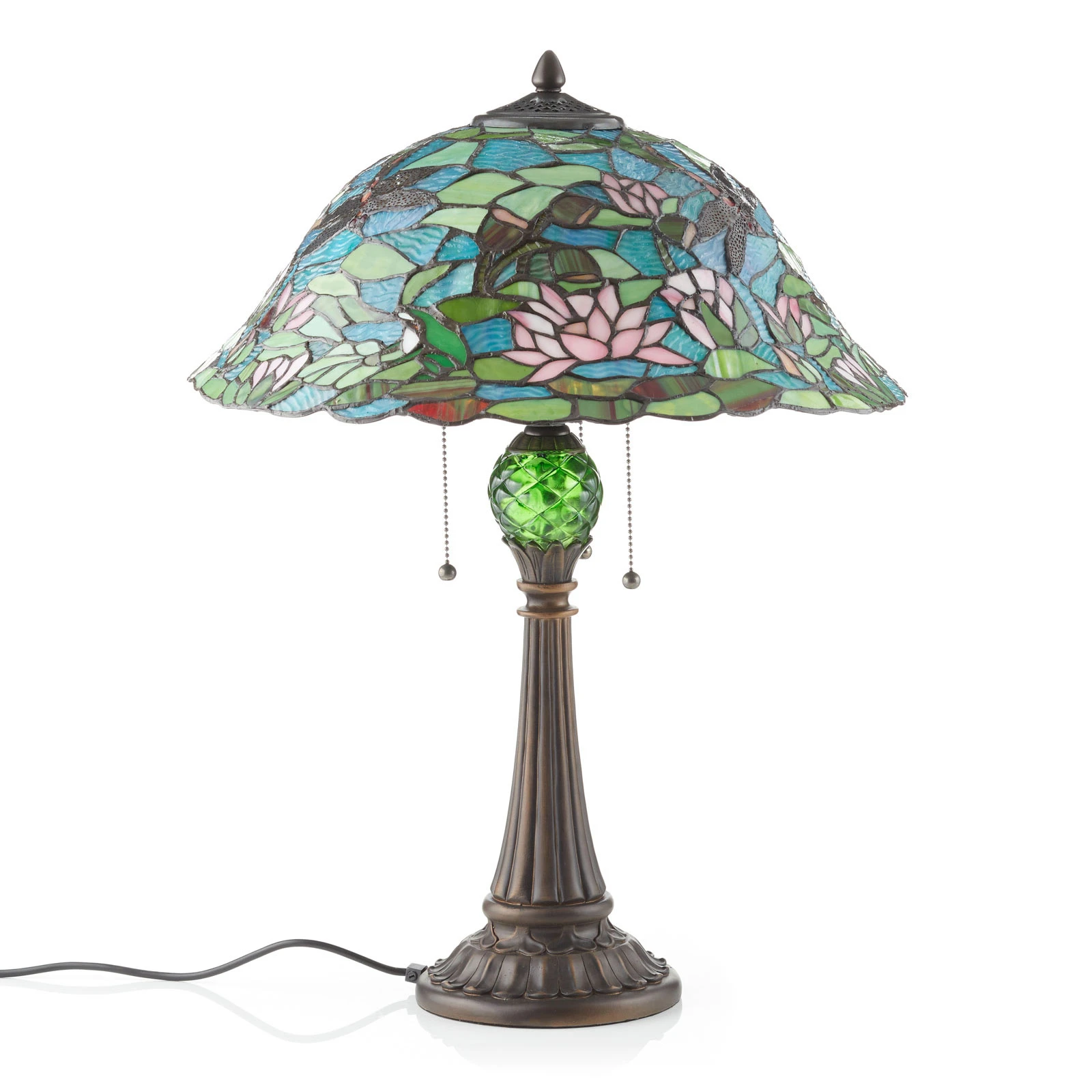 Lampă de masă Waterlily in stil Tiffany