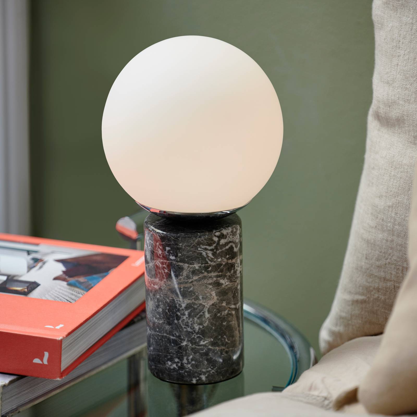 Photos - Desk Lamp Nordlux Lilly Marble table lamp with a marble base, grey 