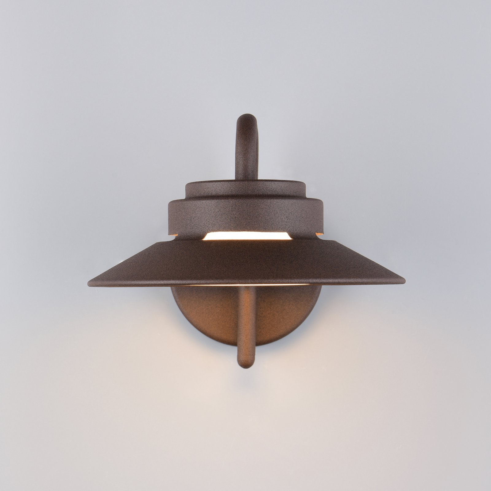 Āra sienas lampa Atrato, rūsas krāsā, Ø 20 cm, metāls