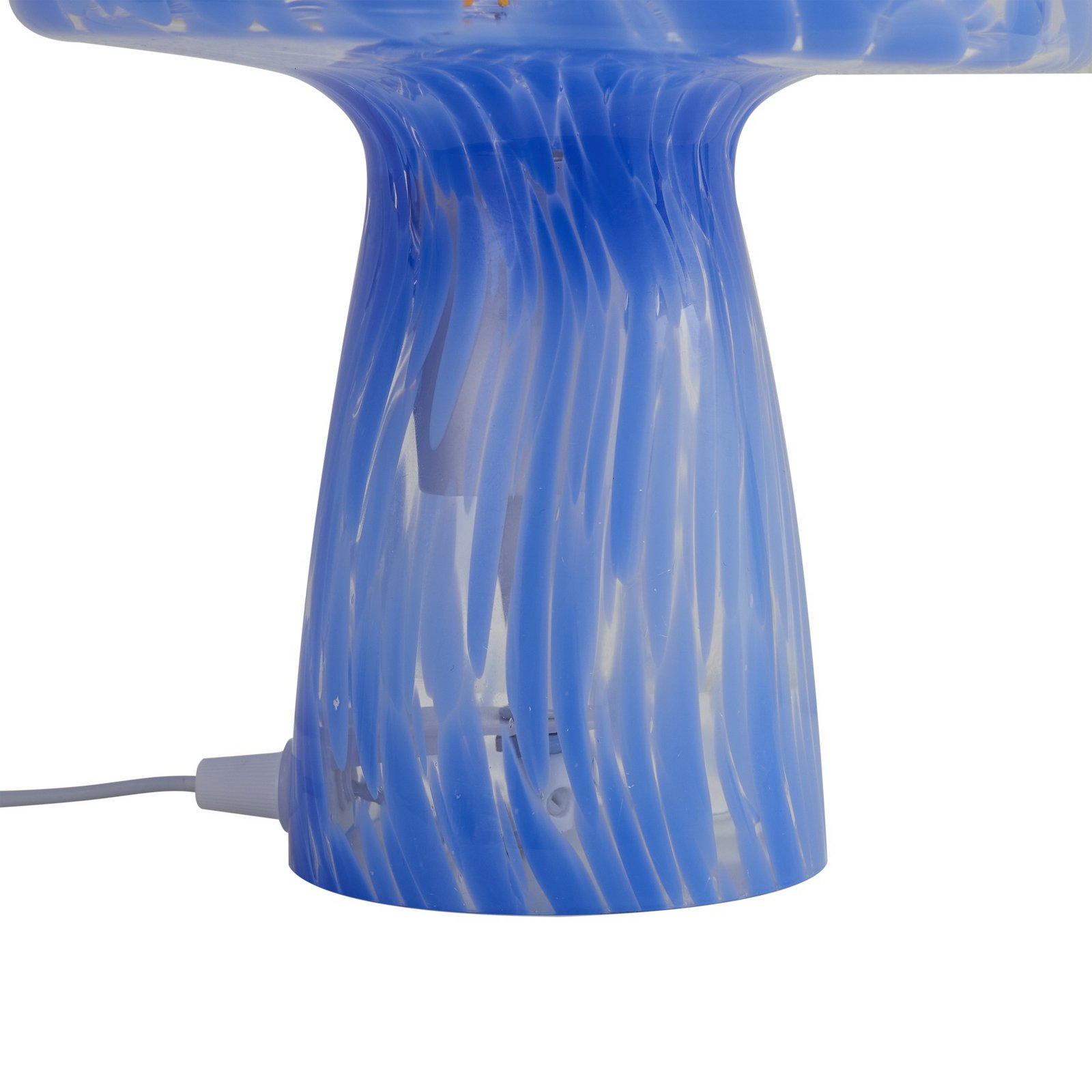 Lindby lampe à poser Hubi, bleu, verre, Ø 22 cm