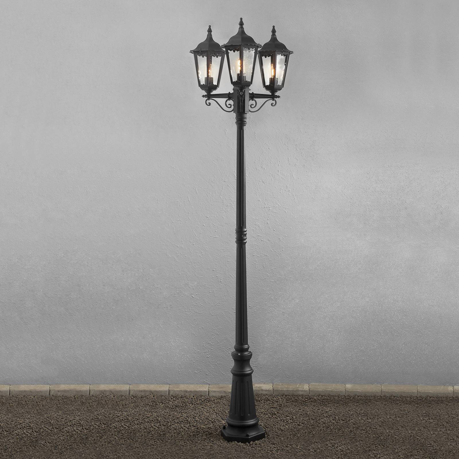 Image of Konstsmide Lampe pour mât Firenze à 3 lampe, noire 7318307217759
