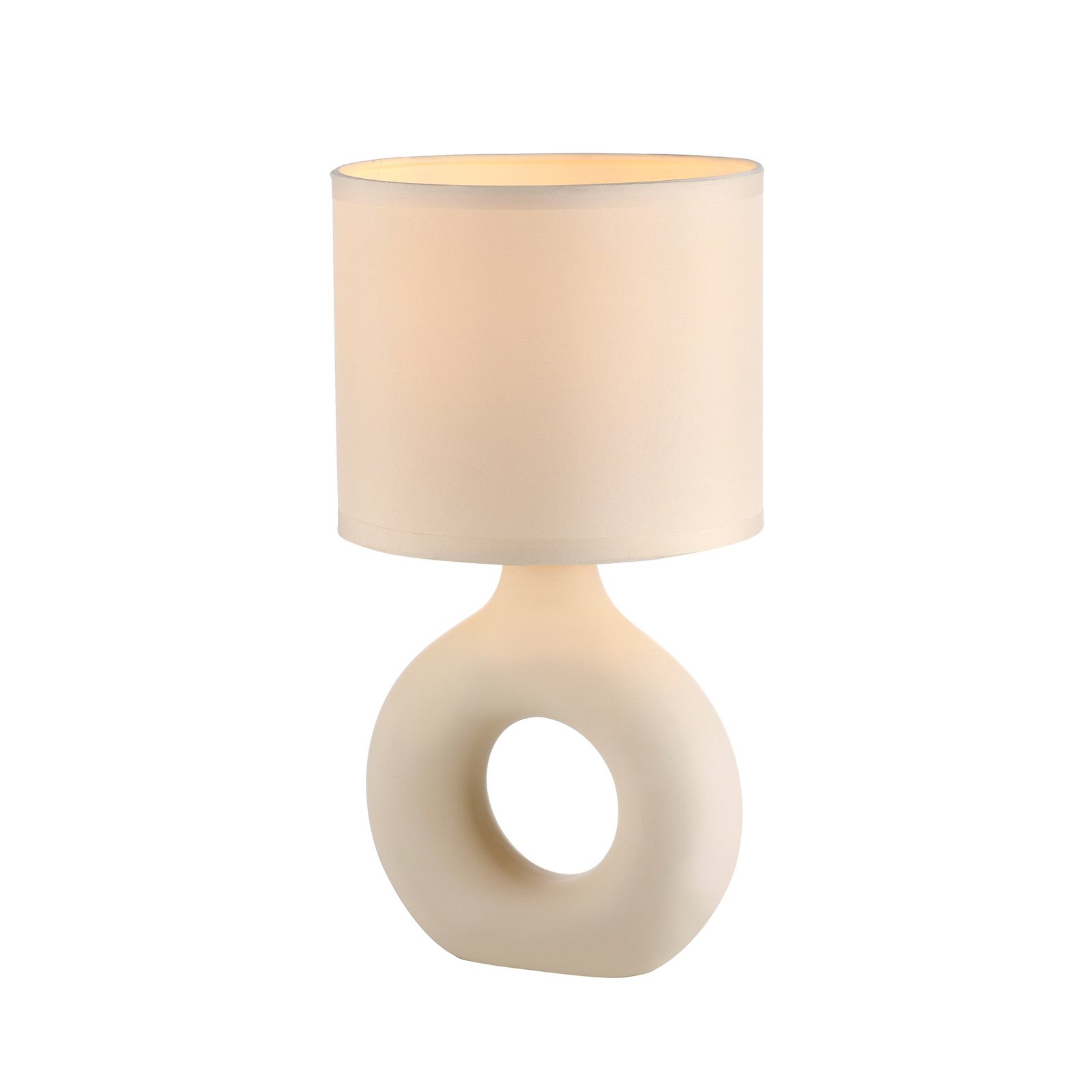 JUST LIGHT. Lampada da tavolo Carara, base in ceramica, beige