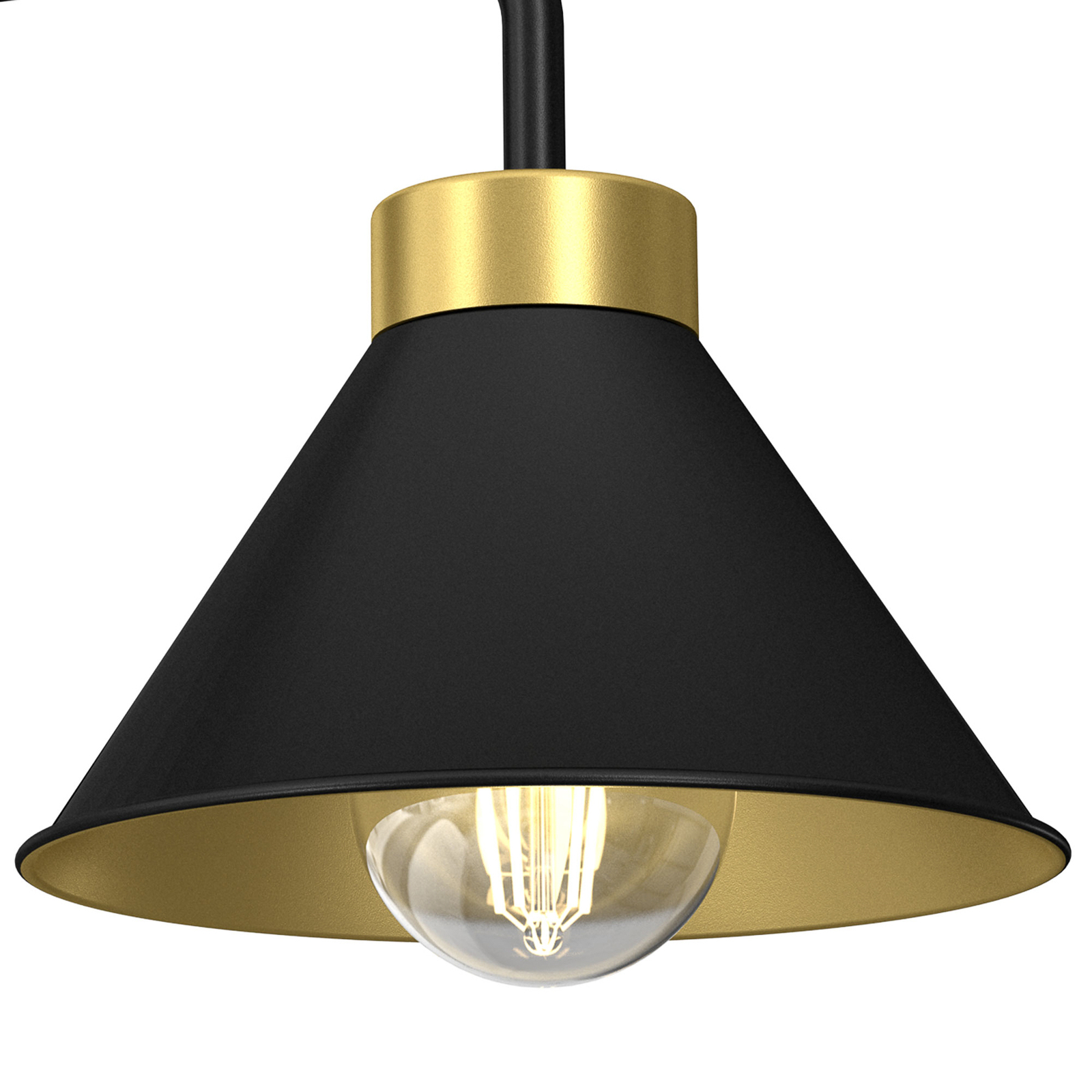 Maro pendant light, black, 4-bulb