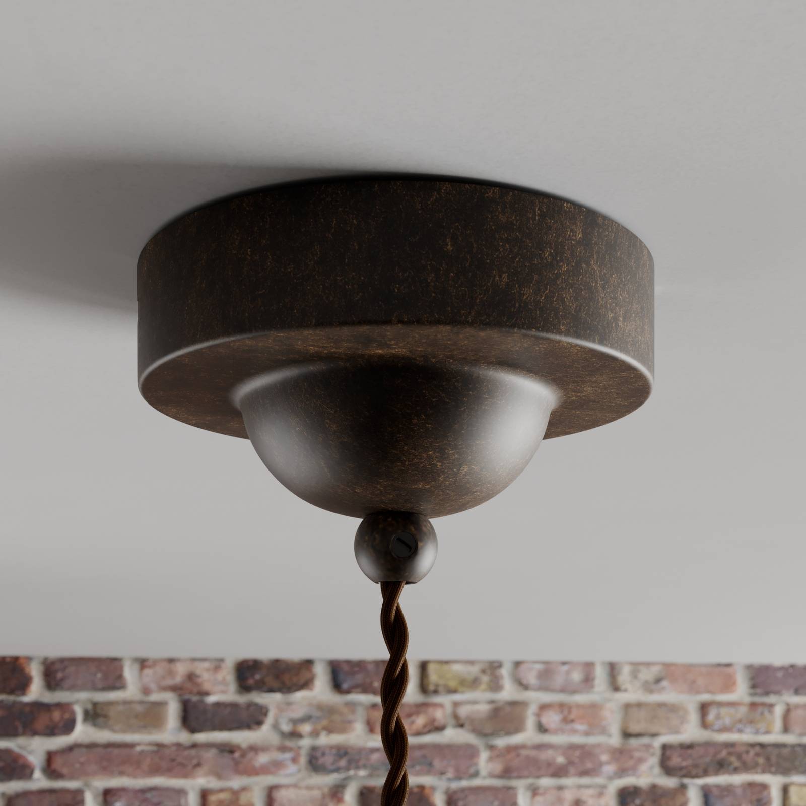 Lampa wisząca Lindby Louisanne, brązowa, metal, Ø 35 cm