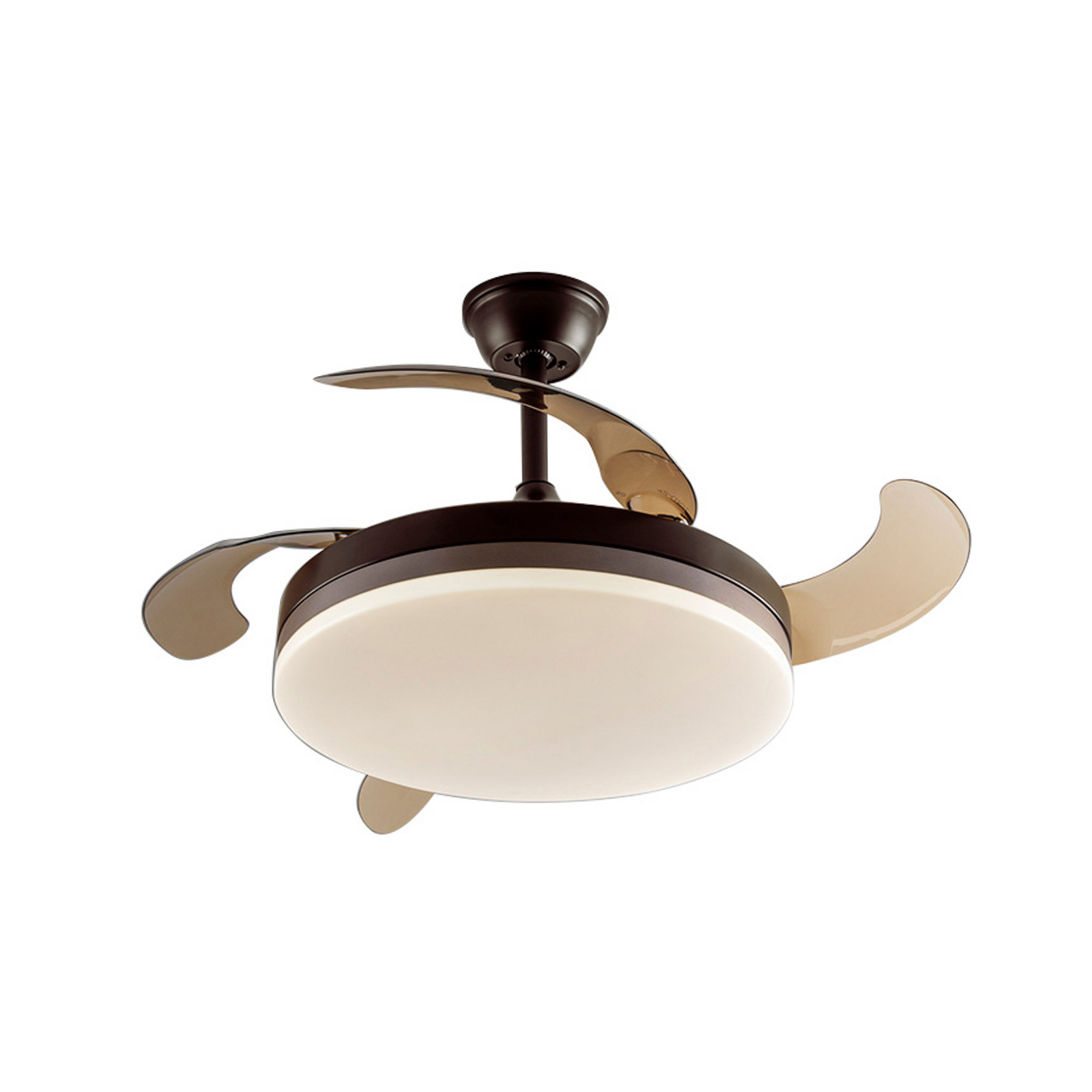 LED stropni ventilator Vento rjava/siva DC Ø 100 cm tih