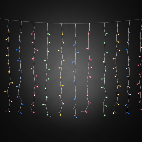 LED-Lichtervorhang mit bunten Globes