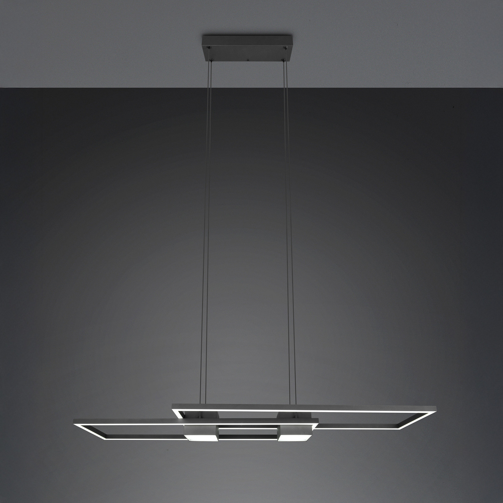 Trio Lighting Lampă suspendată LED Albany negru 100 x 28 cm aluminiu CCT dimabil - Camera de zi / sufragerie - modern - negru mat