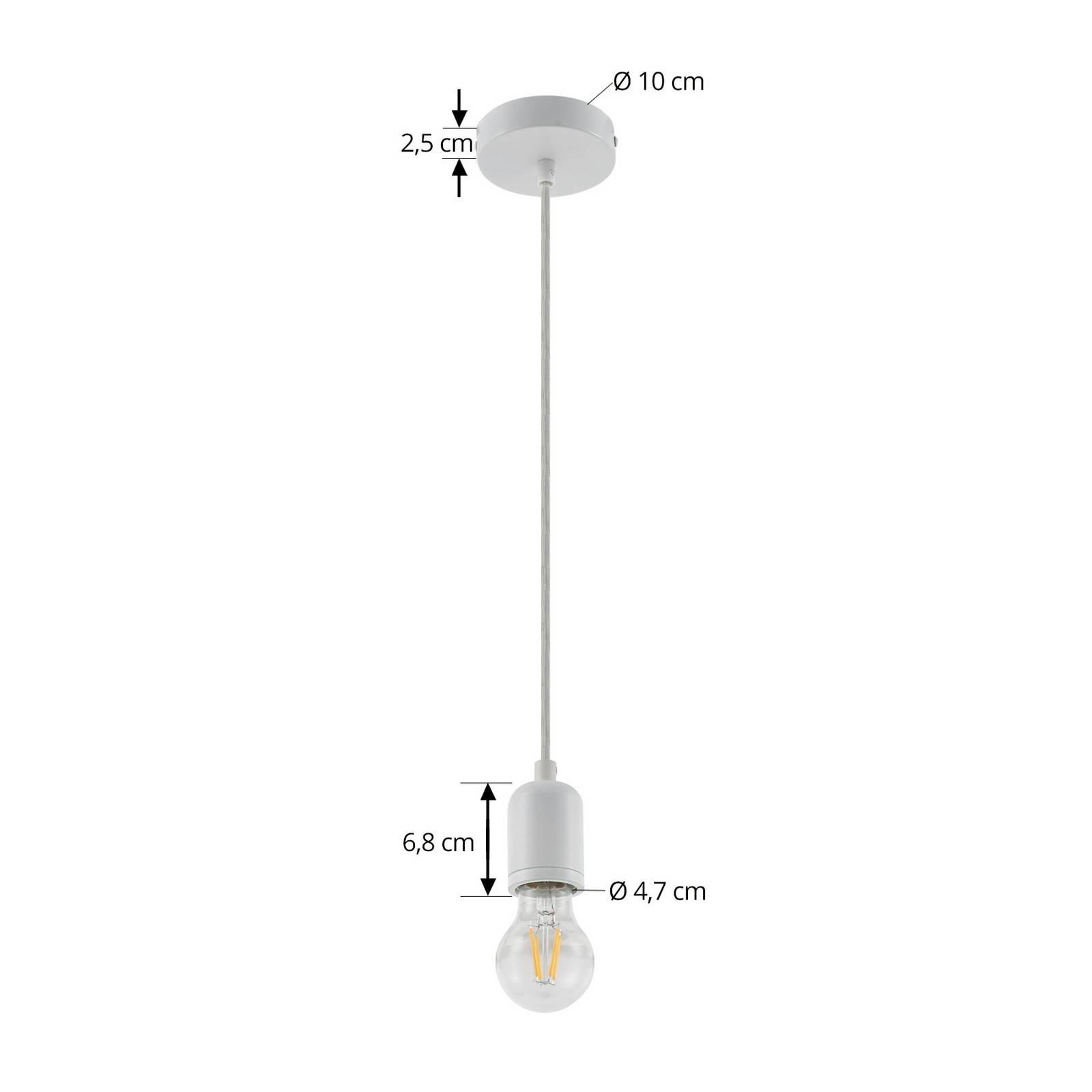 Lampa wisząca Lindby Hattie, biała, Ø 4,7 cm, metal, E27