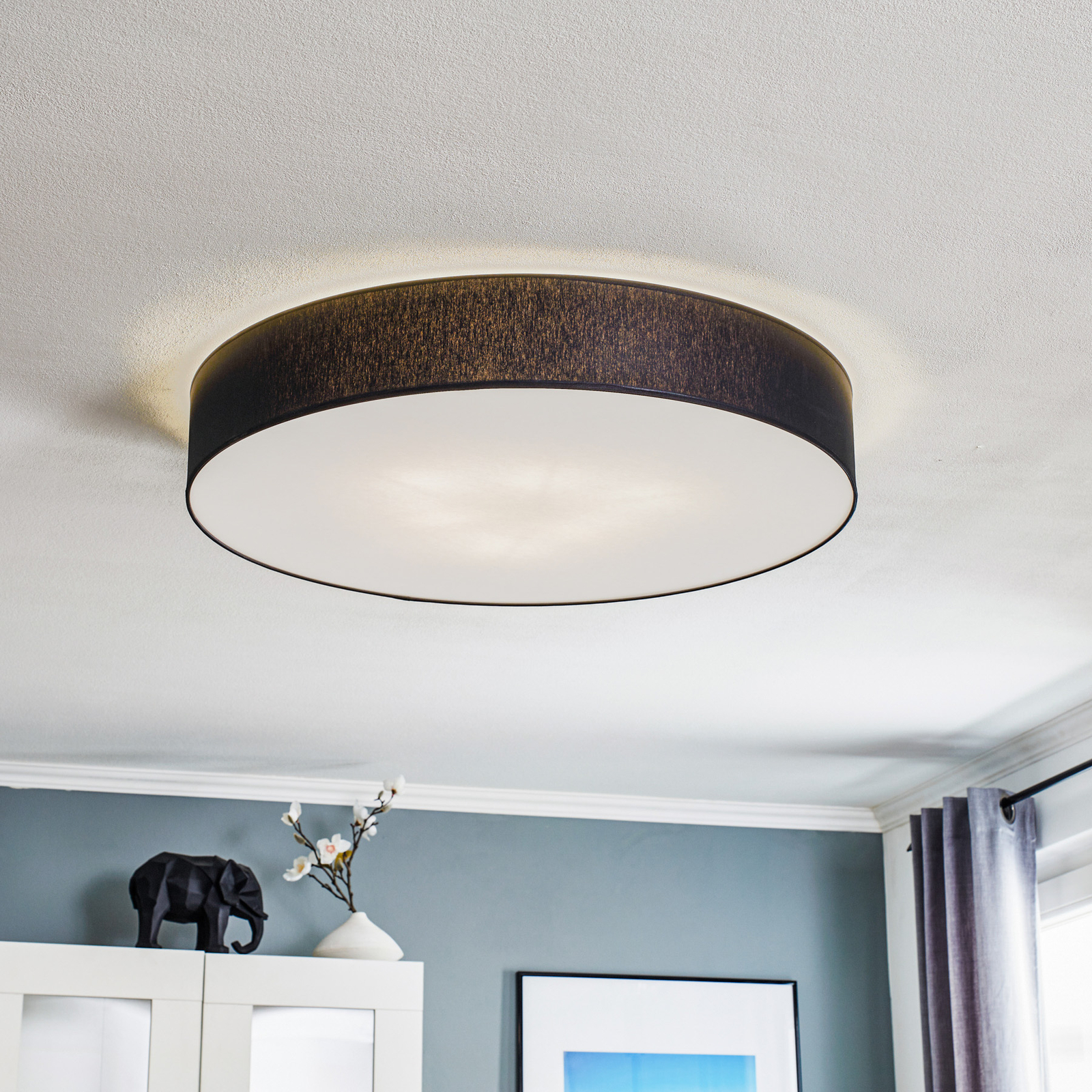Rondo dark grey ceiling light Ø 80 cm Lights.co.uk