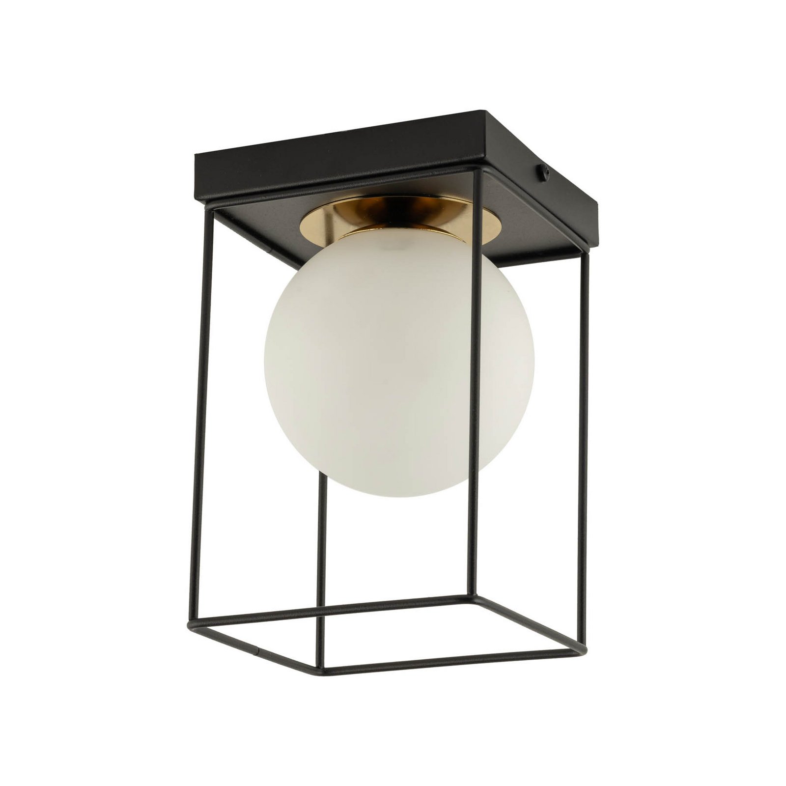 Deckenleuchte Aroma, 1-flammig, schwarz/weiß/gold, Stahl