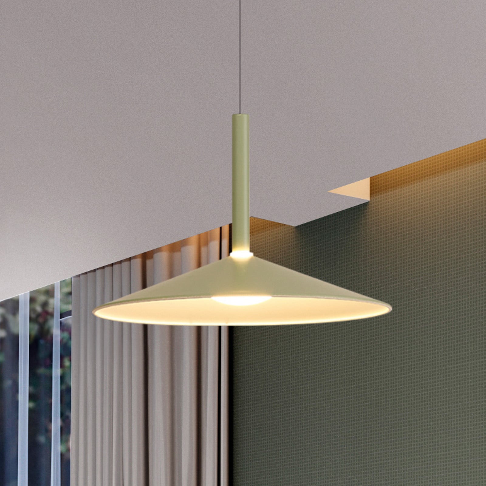 Mantra Iluminación Calice LED viseća svjetiljka, zelena, Ø 32 cm, podesiva po visini - Kuhinja - Aluminij