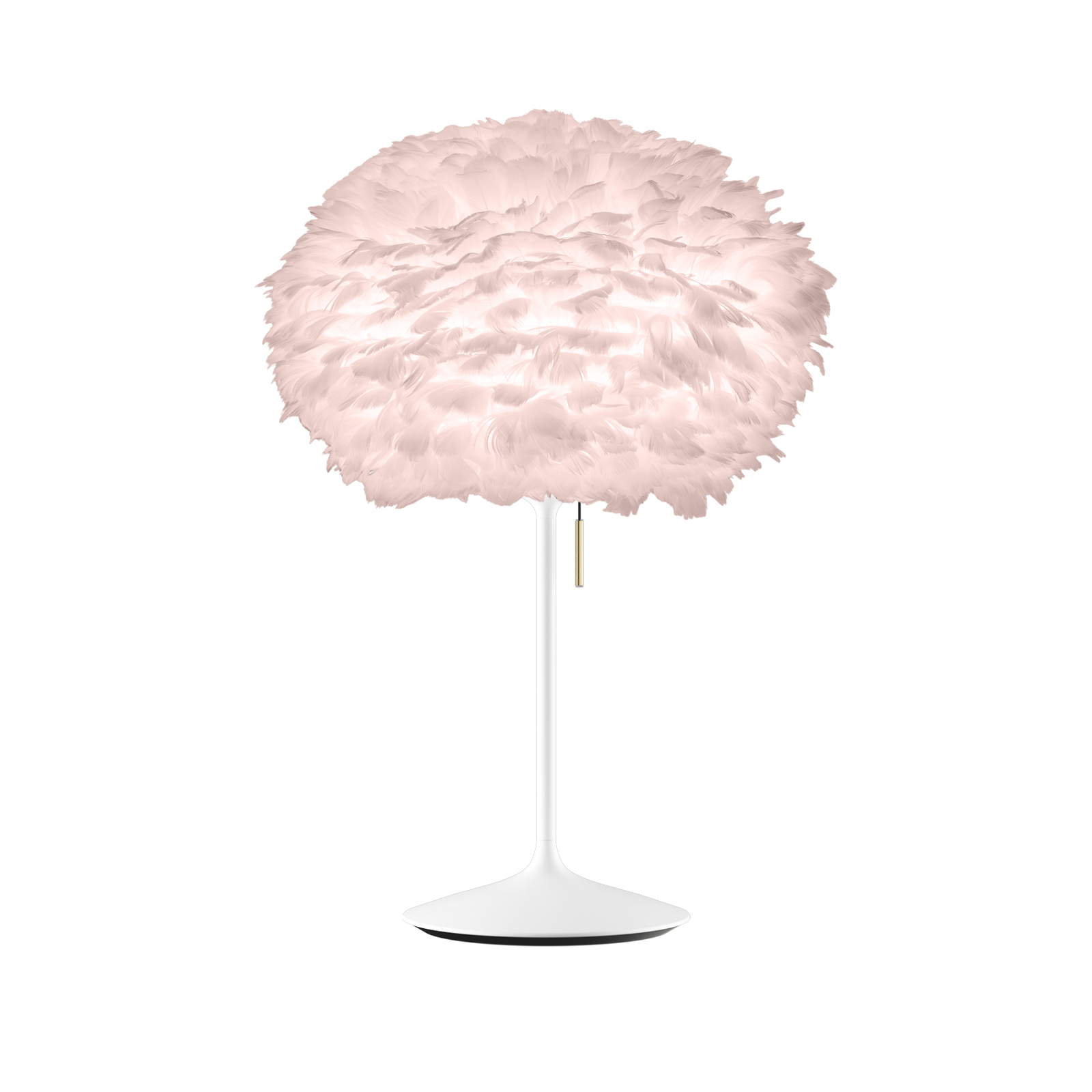 UMAGE Eos medium table lamp feather shade, white base