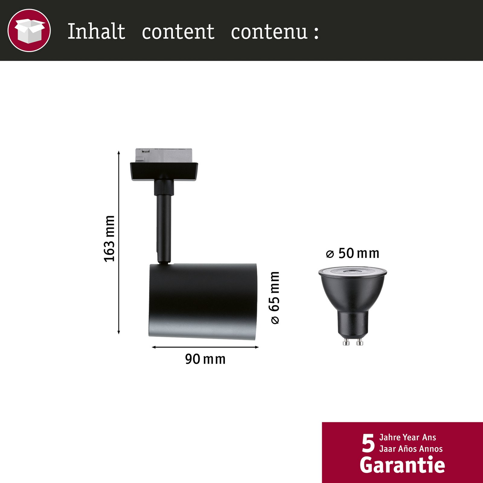Paulmann URail Spot LED Luxe Zigbee noir mat GU10