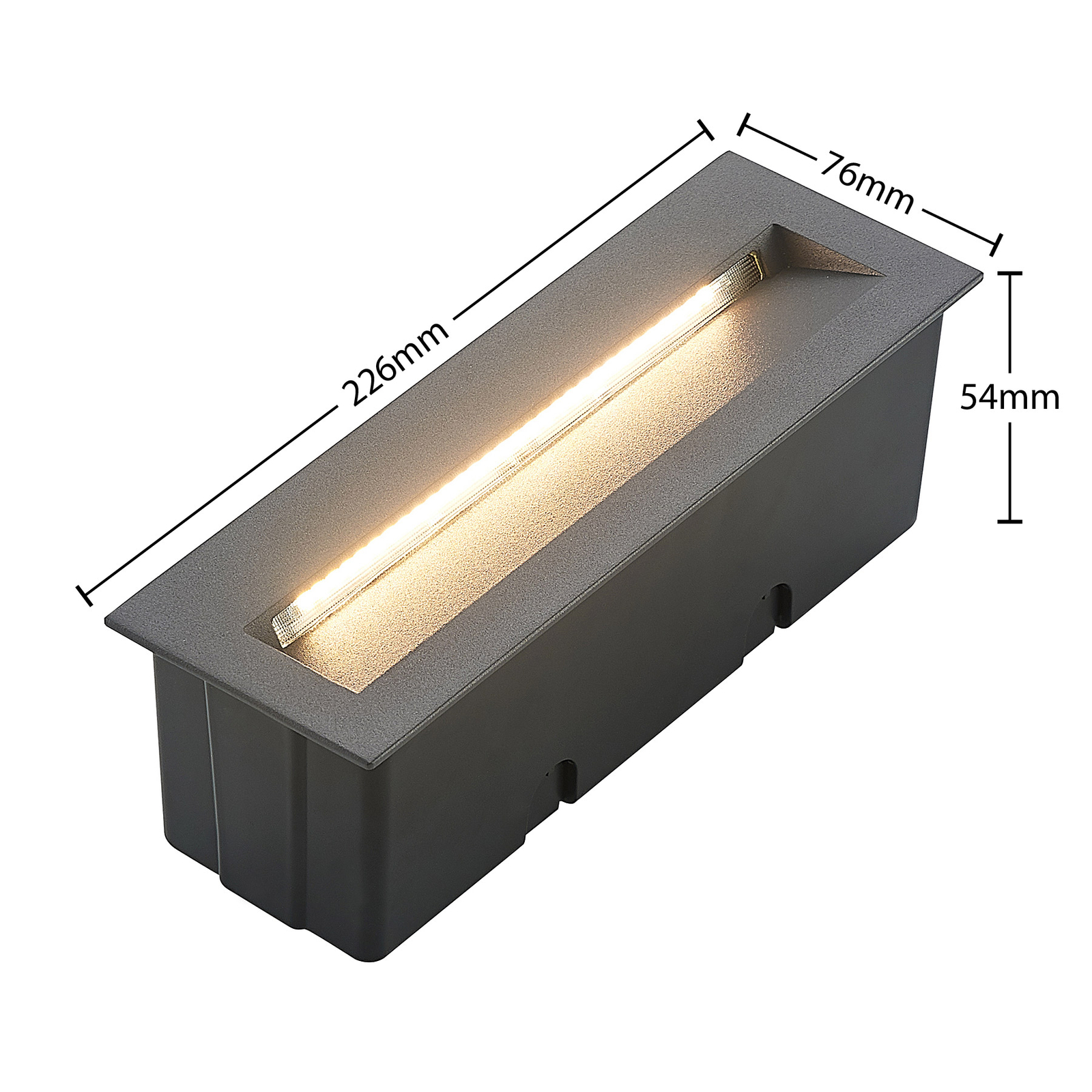 ELC Adalina LED recessed wall light, dark grey