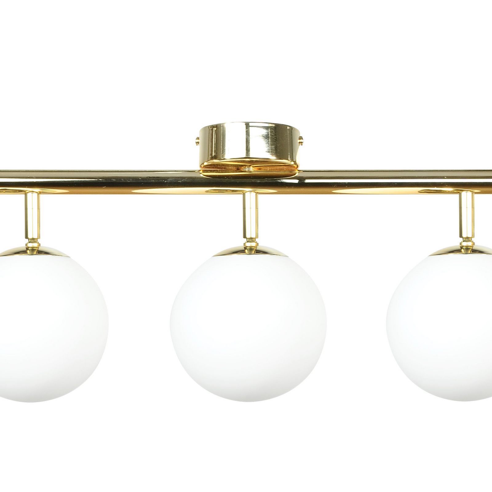 Plafondlamp Drum, goudkleurig, glas, lengte 80 cm, 5-lamps