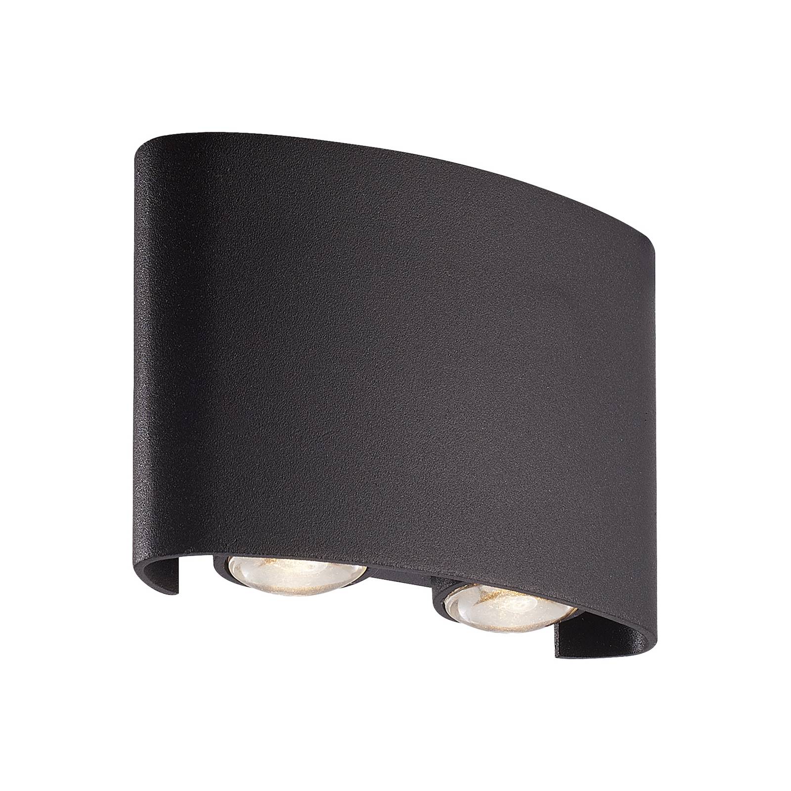 LED-Außenwandlampe Shadows, Breite 12 cm, schwarz, Metall