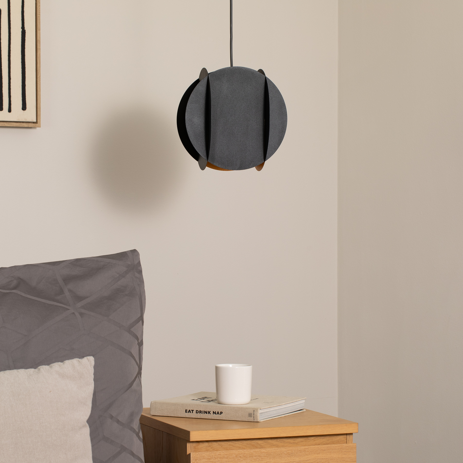 Hanglamp Corner, zwart, 25 x 25 cm, metaal, E27