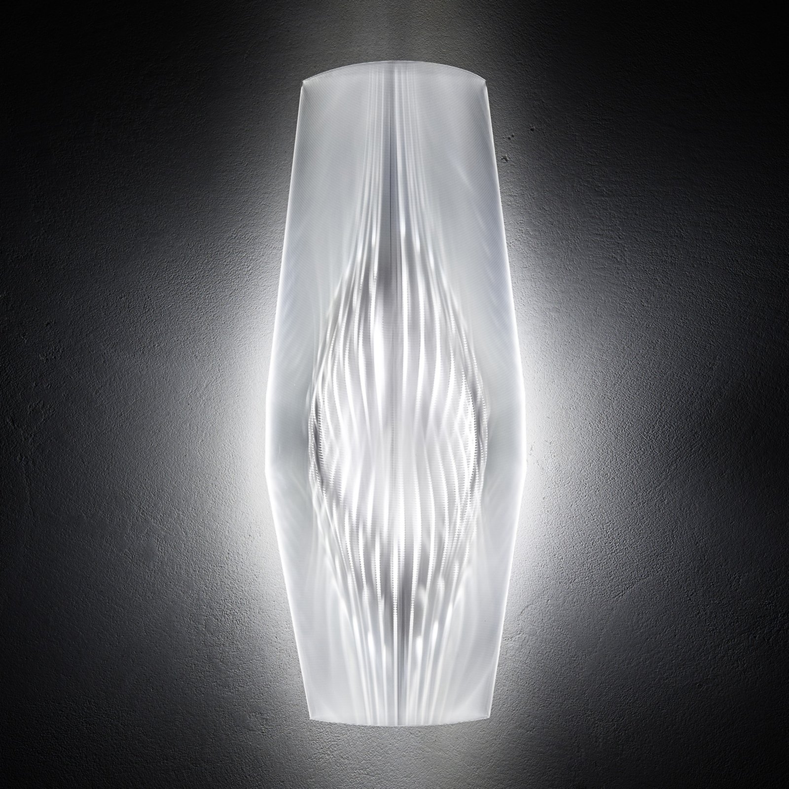 Slamp Transparent Mirage designer LED wall light, for Living / Dining Room, stainless steel, Lentiflex®, 14 W, energy efficiency: A+, W: 27 cm, H: 55 cm