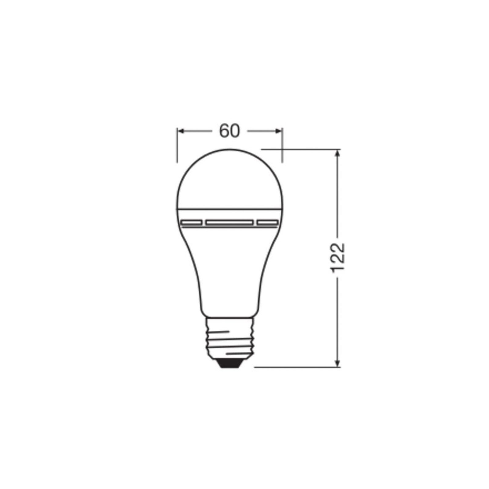 OSRAM LED izzó E27 8W matt 4000K újratölthető akkumulátoros vészvilágítás