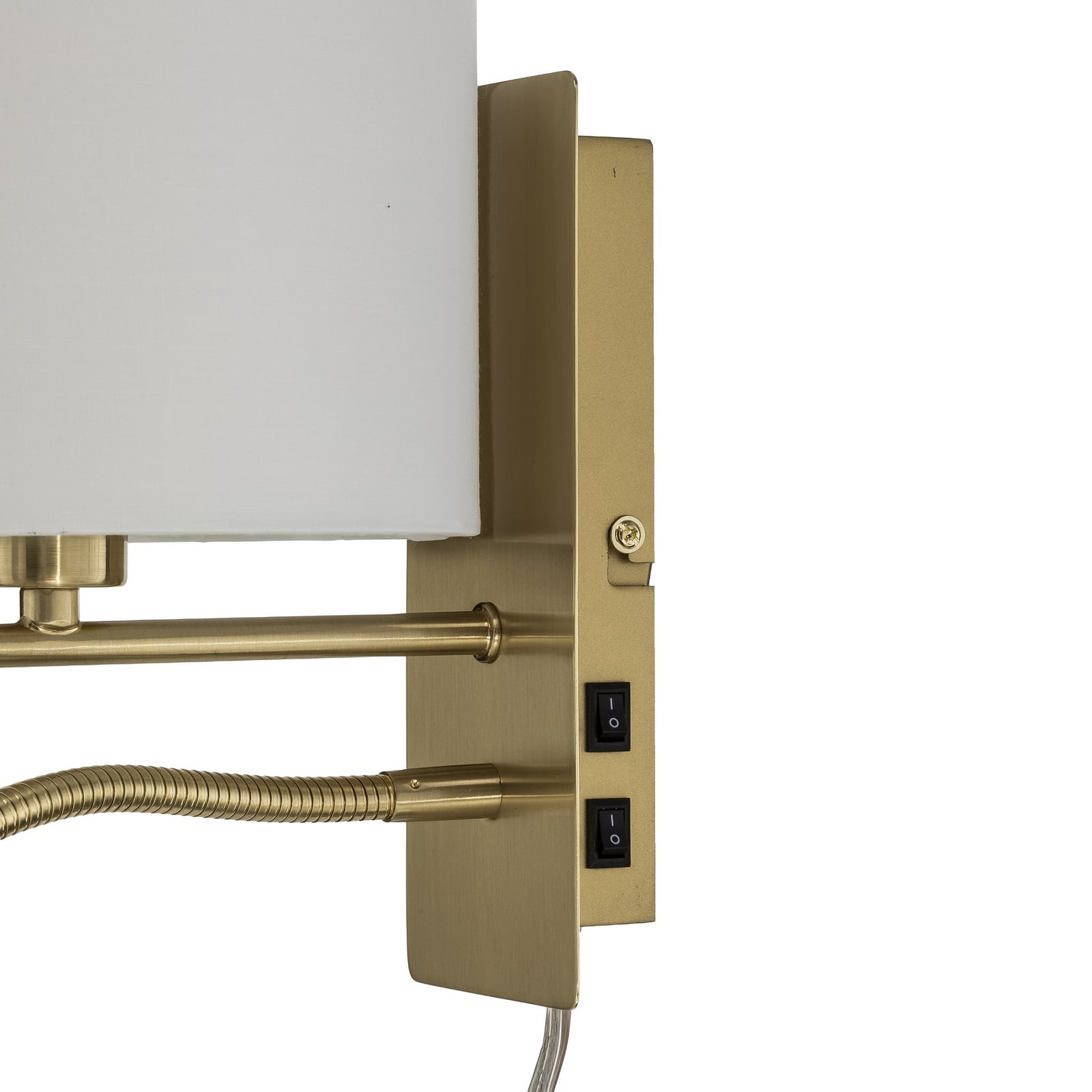 Aplique de pared Lindby Florens, latón, lámpara de lectura LED, 23,5 cm