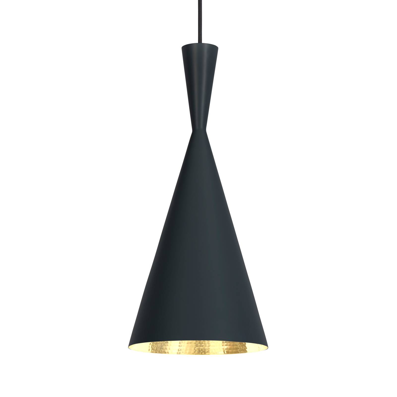 Tom Dixon Beat Tall LED pendant light, black, for Living / Dining Room, brass, 6 W, H: 36 cm