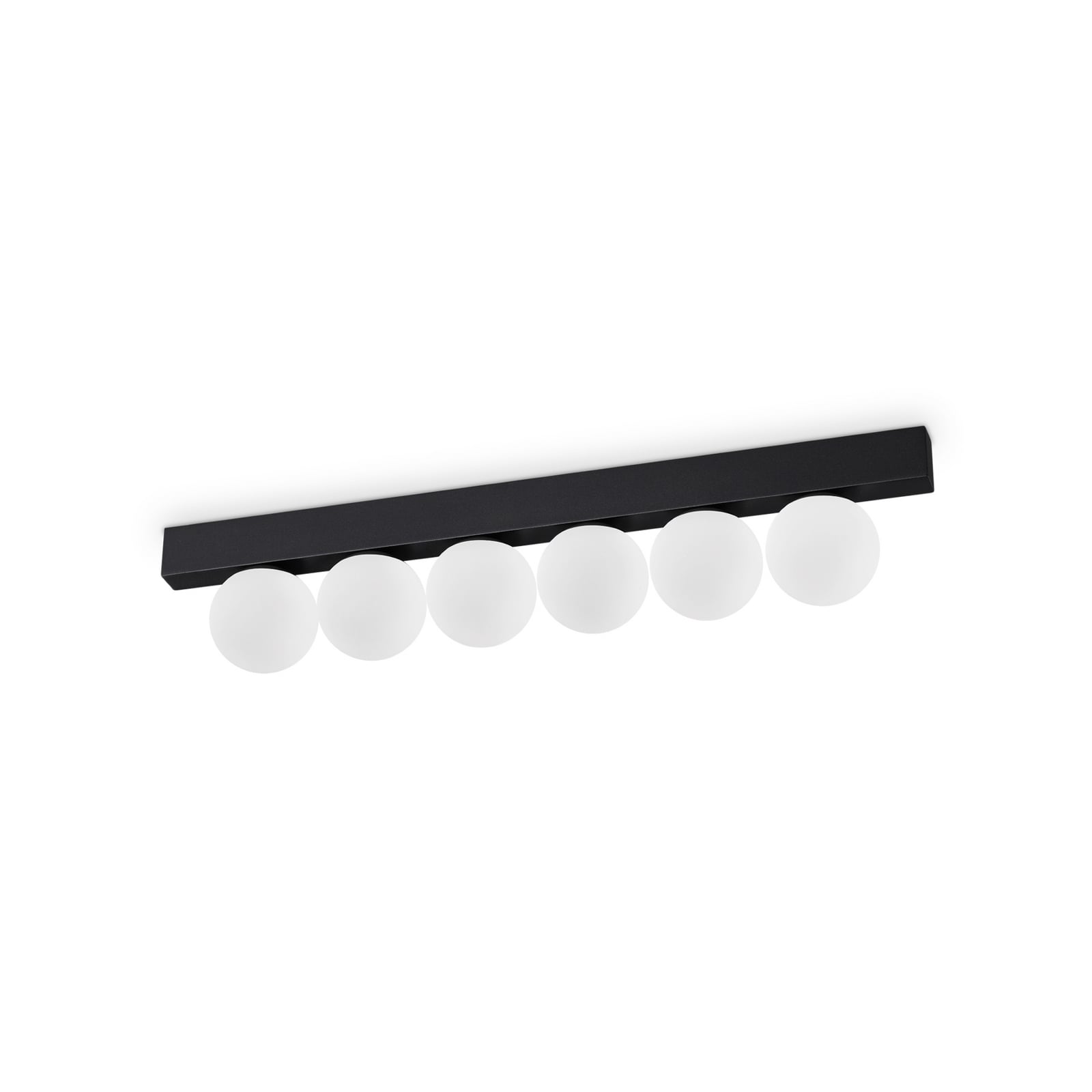 Φωτιστικό οροφής LED IDEAL LUX Binomio, μαύρο, μήκος 44 εκ., 6 λαμπτήρες