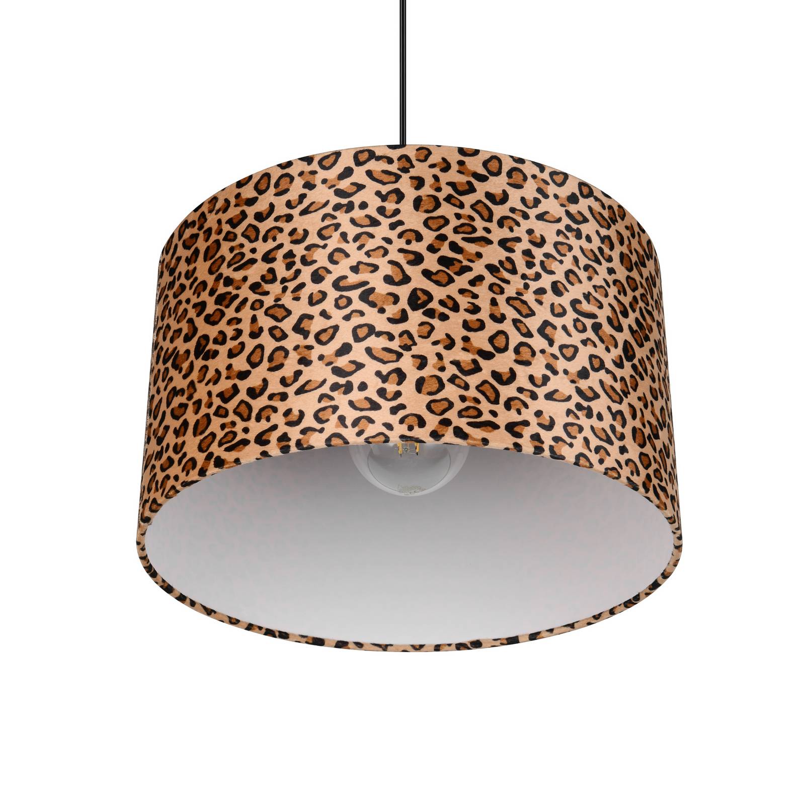 Reality Leuchten Hanglamp Pardina, bruin gevlekt/zwart, Ø 40 cm, metaal
