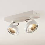 Arcchio Dagur ceiling spotlight, two-bulb white