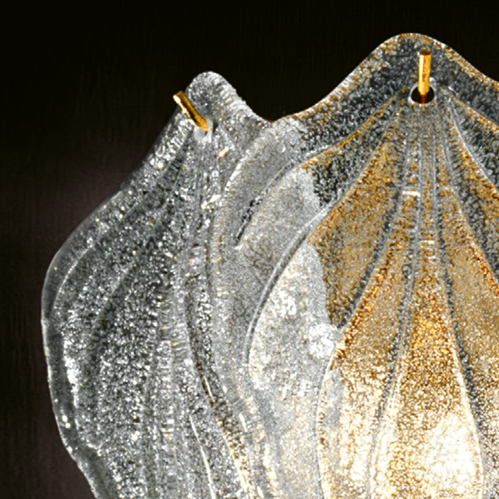 Üveg fali lámpa Foglie Murano-üvegből
