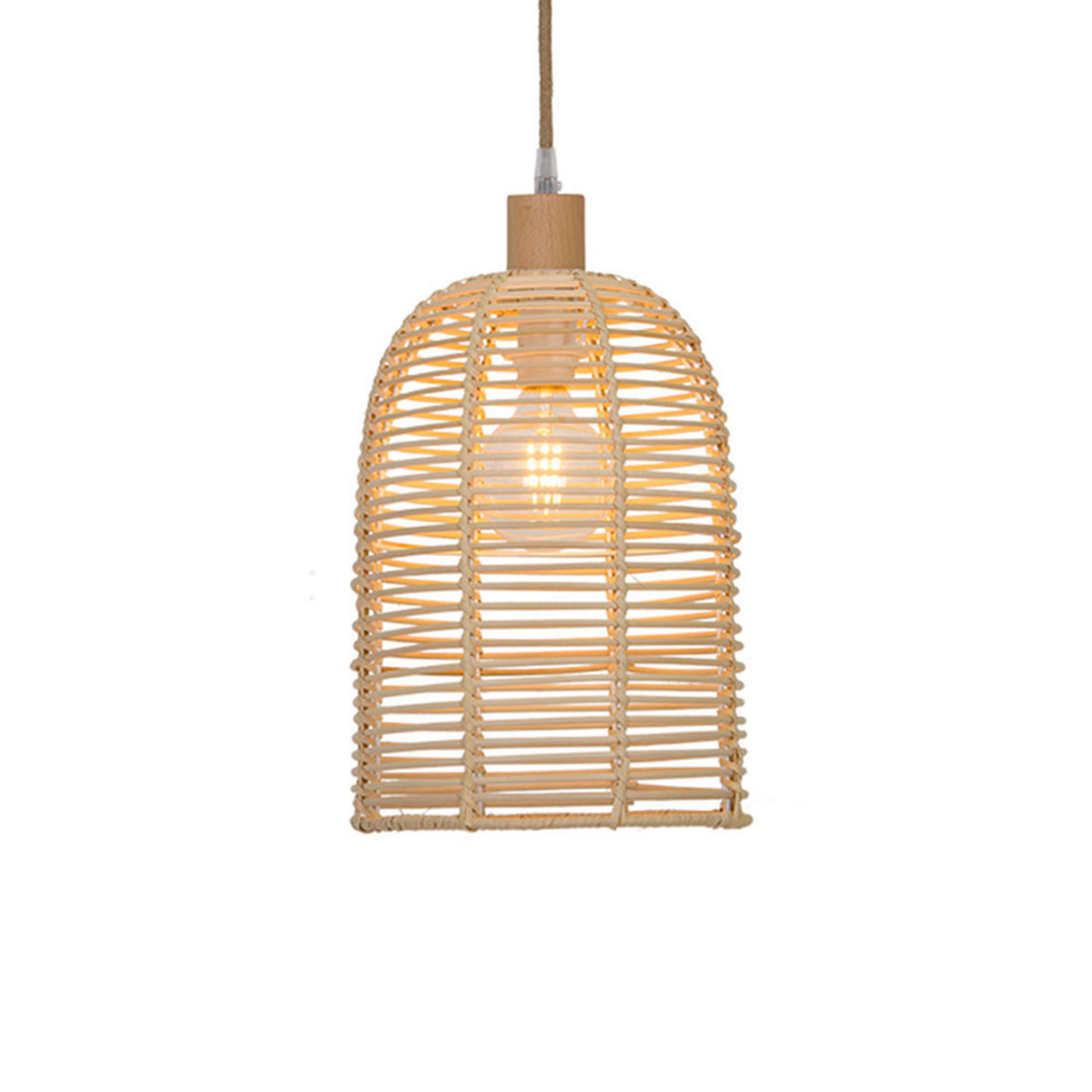 Bell hanging light made of wood